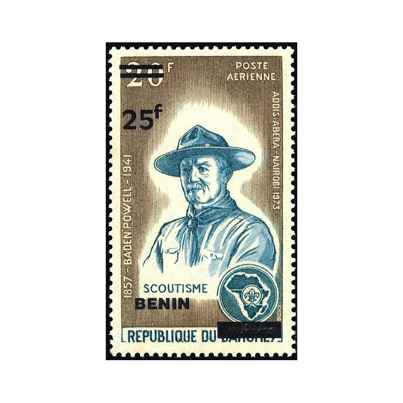 Bénin 2009 - Mi 1519 I - surcharge locale 25 f - Scoutisme - Lord Baden Powell - type I ** - cote 130 €