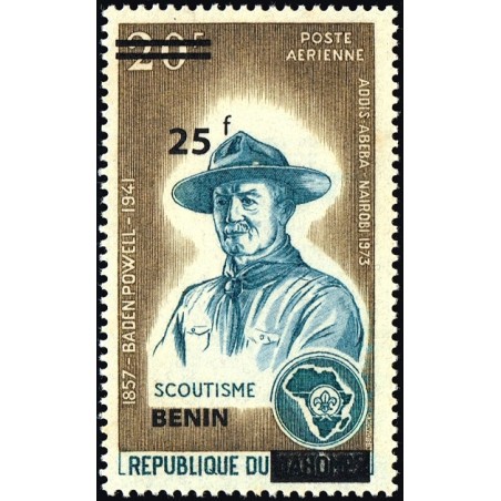 Benin 2009 - Mi 1519 II - local overprint 25 f - Scouting - Lord Baden Powell - type II - MNH - CV 300 €