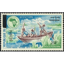 Benin 2009 - Mi 1517 - local overprint 25 f - Scouting - boat on a lake - MNH - CV 150 €