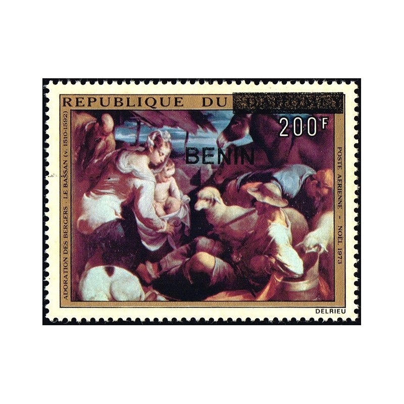 Benin 2009 - Mi 1536 - local overprint - Adoration of the shepherds, by J. Bassano - MNH - CV 40 €