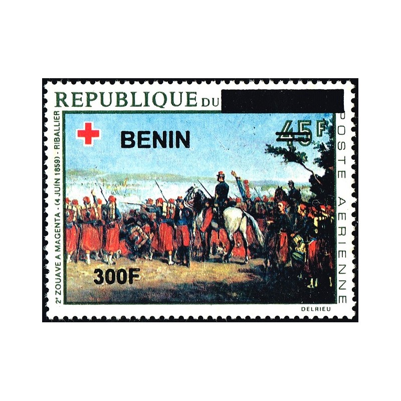 Benin 2009 - Mi 1542 - local overprint 300 f - Red Cross - Horse - Zouave Regiment at Magenta, by Riballier - MNH - CV 90 €