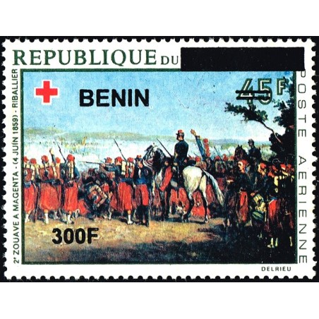 Benin 2009 - Mi 1542 - local overprint 300 f - Red Cross - Horse - Zouave Regiment at Magenta, by Riballier - MNH - CV 90 €