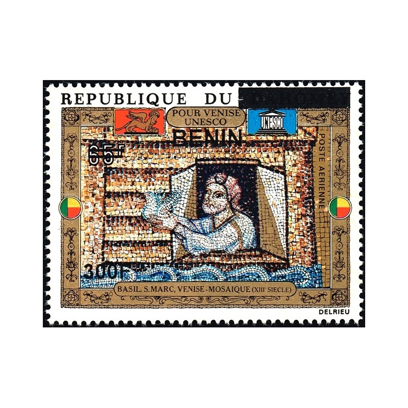 Benin 2009 - Mi 1548 - local overprint 300 f - Mosaic floor, Venice - UNESCO - Noah sending out dove - MNH - CV 40 €