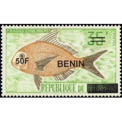 Bénin 2009 - Mi 1575 - surcharge locale 50 f - Poisson "Pragus Ehrenbergi" ** - cote 100 €