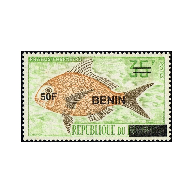 Bénin 2009 - Mi 1575 - surcharge locale 50 f - Poisson "Pragus Ehrenbergi" ** - cote 100 €