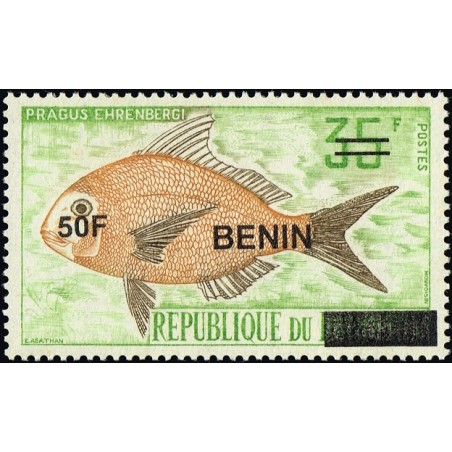 Bénin 2009 - Mi 1575 - surcharge locale 50 f - Poisson "Pragus Ehrenbergi" ** - cote 100 €