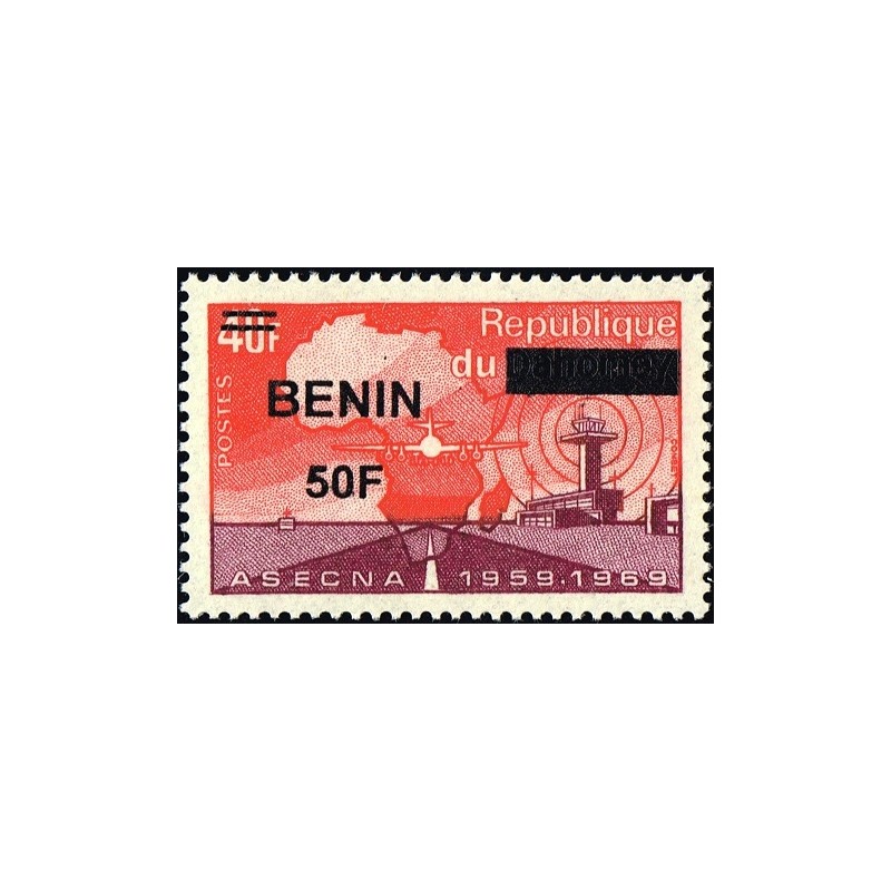 Bénin 2009 - Mi 1577 - surcharge locale 50 f - Aviation : ASECNA ** - cote 100 €