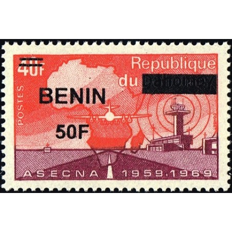 Bénin 2009 - Mi 1577 - surcharge locale 50 f - Aviation : ASECNA ** - cote 100 €