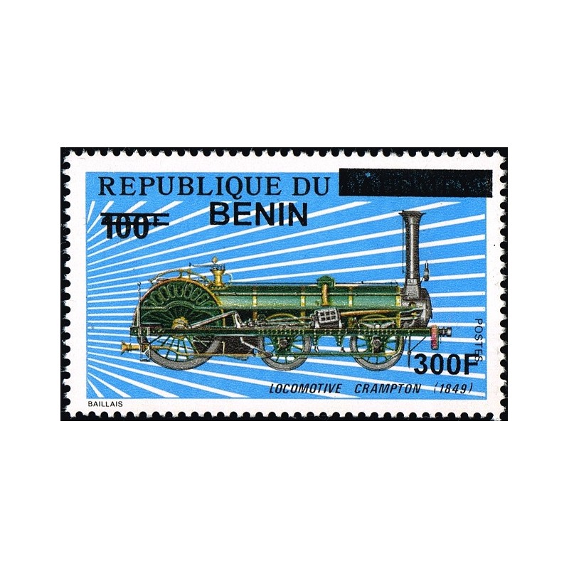 Bénin 2009 - Mi 1515 - surcharge locale 300 f - Locomotive "Crampton" (1849) ** - cote 120 €