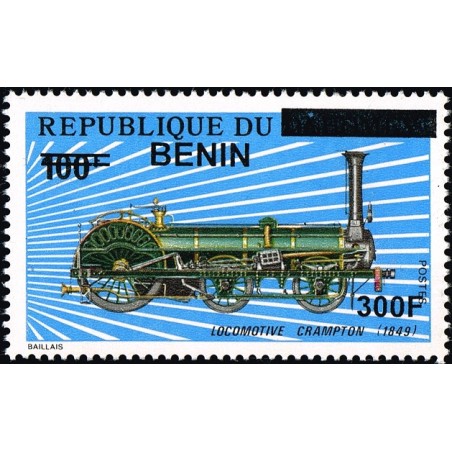 Bénin 2009 - Mi 1515 - surcharge locale 300 f - Locomotive "Crampton" (1849) ** - cote 120 €