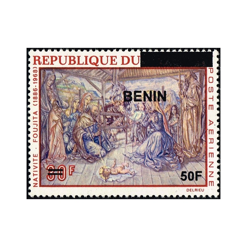 Bénin 2009 - Mi 1591 - surcharge locale 50 f - Nativité par Foujita ** - cote 35 €