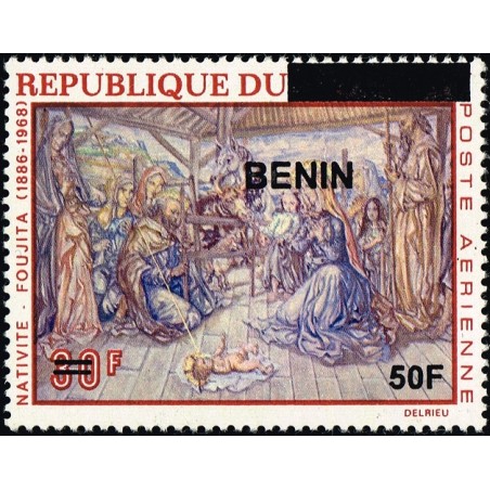 Bénin 2009 - Mi 1591 - surcharge locale 50 f - Nativité par Foujita ** - cote 35 €