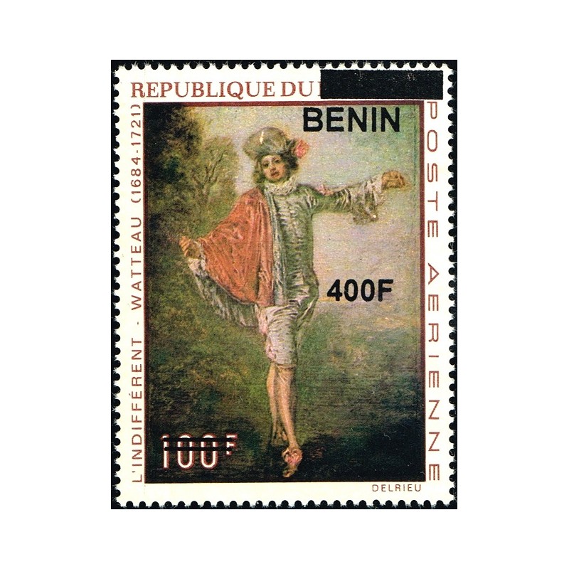 Bénin 2009 - Mi 1612 - surcharge locale 400 f - l'indifférent par Watteau ** - cote 50 €