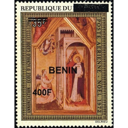 Benin 2009 - Mi 1608 - local overprint 400 f - Annunciation, School of Agnolo Gaddi - Christmas 1972 - MNH - CV 50 €