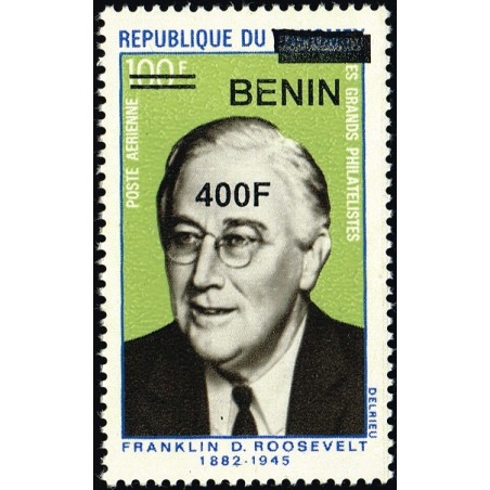 Bénin 2009 - Mi 1611 - surcharge locale 400 f - Franklin D. Roosevelt (philatéliste) ** - cote 35 €
