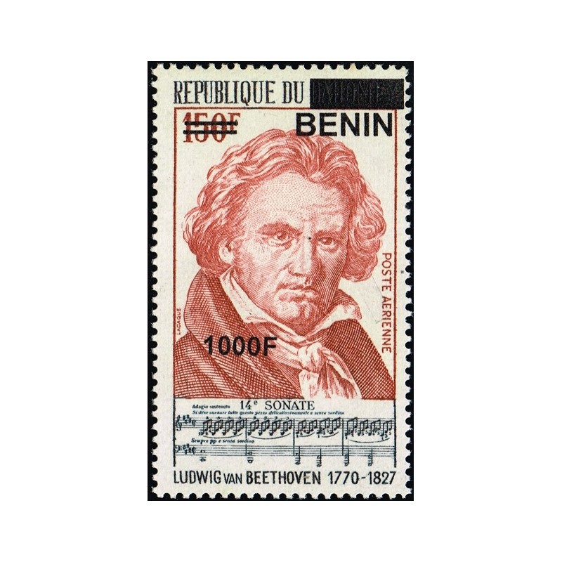 Benin 2009 - Mi 1628 - local overprint 1000 f - Ludwig van Beethoven - MNH - CV 100 €