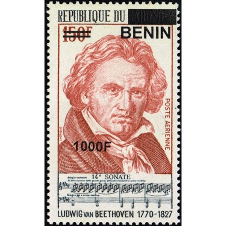 Bénin 2009 - Mi 1628 - surcharge locale 1000 f - Ludwig van Beethoven ** - cote 100 €