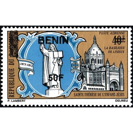 Bénin 2009 - Mi 1598 - surcharge locale 50 f - Basilique de Lisieux - Sainte-Thérèse ** - cote 70 €