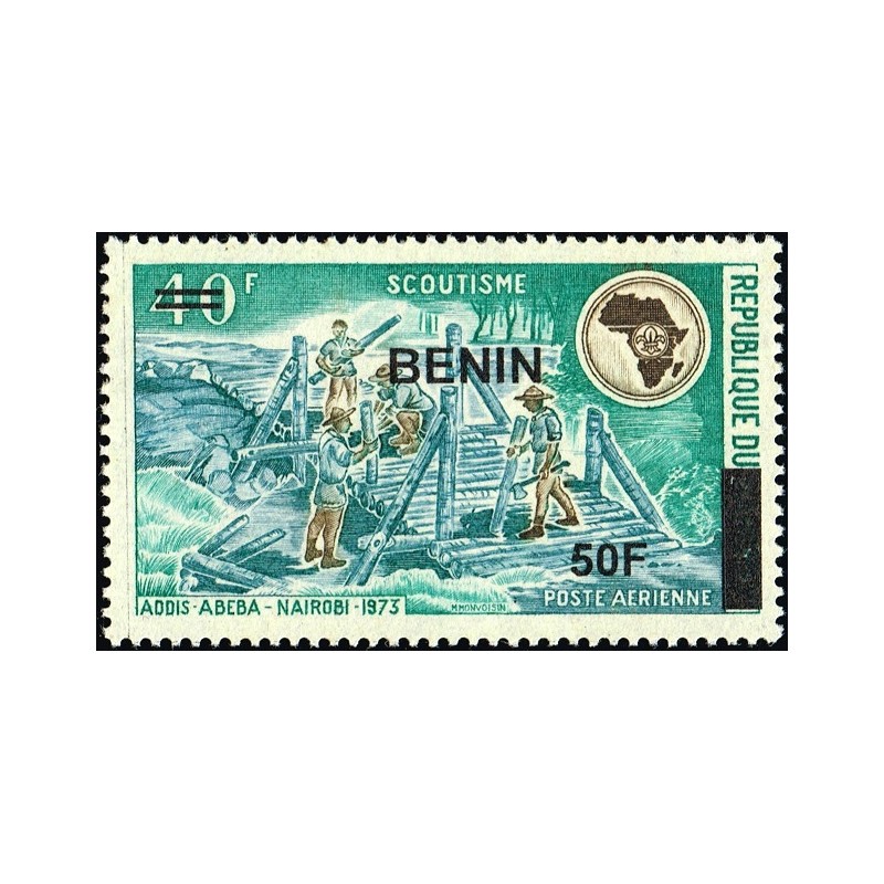 Benin 2009 - Mi 1599 - local overprint 50 f - Scouts building bridge - MNH - CV 90 €