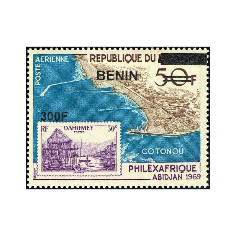 Bénin 2009 - Mi 1600 - surcharge locale 300 f - Philexafrique Abidjan - port de Cotonou ** - cote 50 €