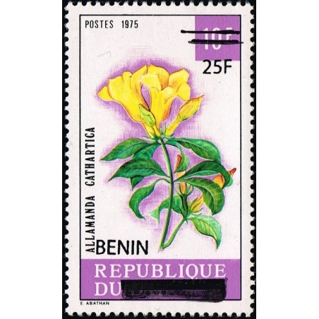 Bénin 2009 - Mi 1477 - surcharge locale 25 f - Fleur "allamanda cathartica" ** - cote 170 €