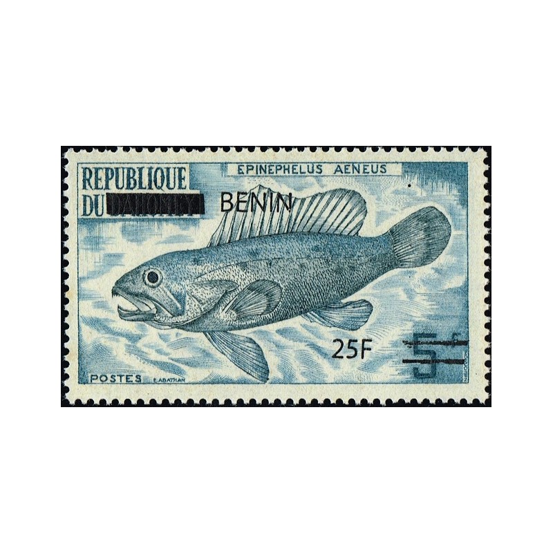 Bénin 2009 - Mi 1473 - surcharge locale 25 f - Poisson "epinephelus aeneus" ** - cote 220 €