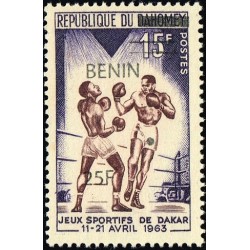 Bénin 2009 - Mi 1478 - surcharge locale 25 f - Boxe - Jeux sportifs de Dakar ** - cote 50 €