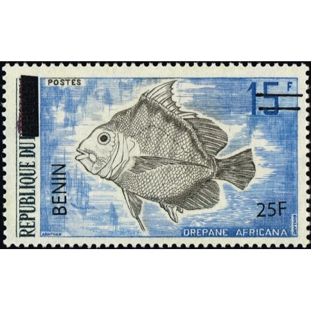 Bénin 2009 - Mi 1479 - surcharge locale 25 f - Poisson "drepane africana" ** - cote 250 €