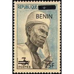 Bénin 2009 - Mi 1470 - surcharge locale 25 f - Chef Bariba ** - cote 25 €