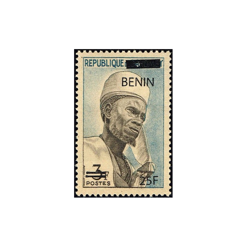 Bénin 2009 - Mi 1470 - surcharge locale 25 f - Chef Bariba ** - cote 25 €