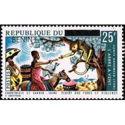 Bénin 2009 - Mi 1484 - surcharge locale - l'arbre à vent (conte) - cavalière - caméléon ** - cote 150 €