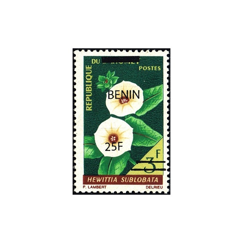 Bénin 2009 - Mi 1471 - surcharge locale 25 f - Fleur "hewittia sublobata" ** - cote 200 €