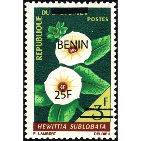 Bénin 2009 - Mi 1471 - surcharge locale 25 f - Fleur "hewittia sublobata" ** - cote 200 €