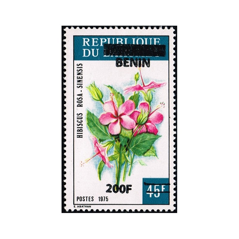 Bénin 2009 - Mi 1494 - surcharge locale 200 f - Fleur "hibiscus rosa-sinensis" ** - cote 200 €