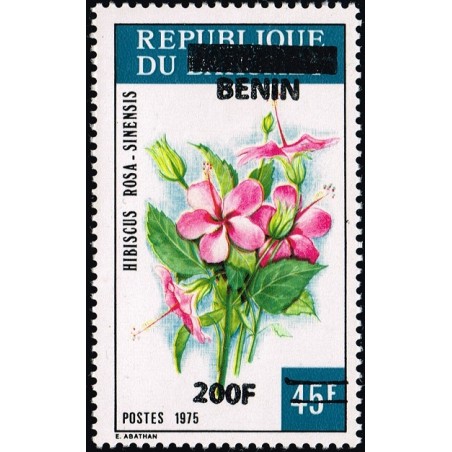 Bénin 2009 - Mi 1494 - surcharge locale 200 f - Fleur "hibiscus rosa-sinensis" ** - cote 200 €