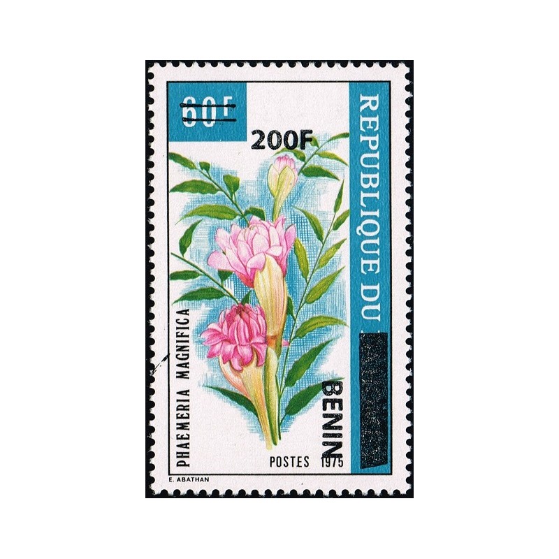 Bénin 2009 - Mi 1496 - surcharge locale 200 f - Fleur "phaemeria magnifica" ** - cote 120 €