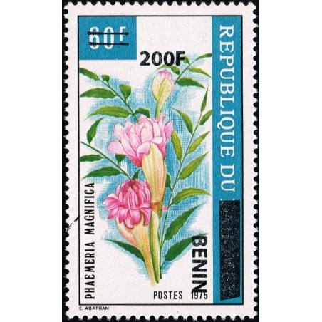 Bénin 2009 - Mi 1496 - surcharge locale 200 f - Fleur "phaemeria magnifica" ** - cote 120 €