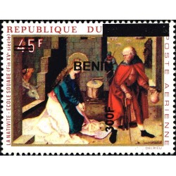 Bénin 2009 - Mi 1543 - surcharge locale 300 f - Nativité - école souabe ** - cote 40 €