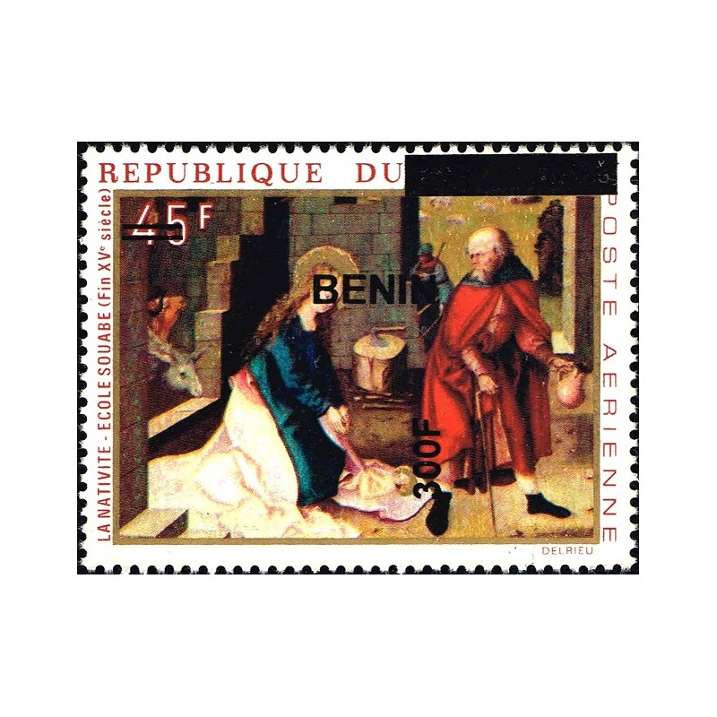 Bénin 2009 - Mi 1543 - surcharge locale 300 f - Nativité - école souabe ** - cote 40 €