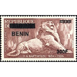 Bénin 2009 - Mi 1570 - surcharge locale 300 f - Le lion de Belfort par Bartholdi ** - cote 50 €