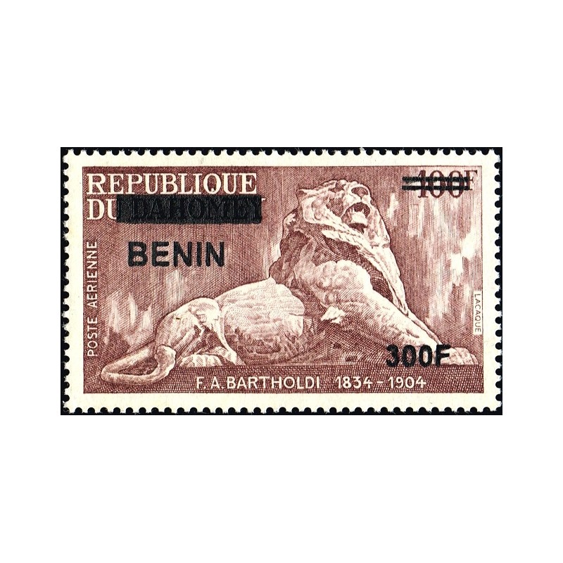 Bénin 2009 - Mi 1570 - surcharge locale 300 f - Le lion de Belfort par Bartholdi ** - cote 50 €