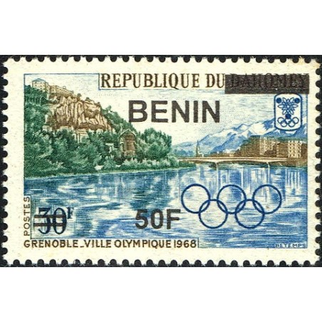 Bénin 2009 - Mi 1573 - surcharge locale 50 f - Grenoble ville olympique 1968 ** - cote 40 €