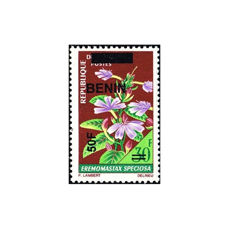 Bénin 2009 - Mi 1571 - surcharge locale 50 f - fleur "eremomastax speciosa" ** - cote 80 €
