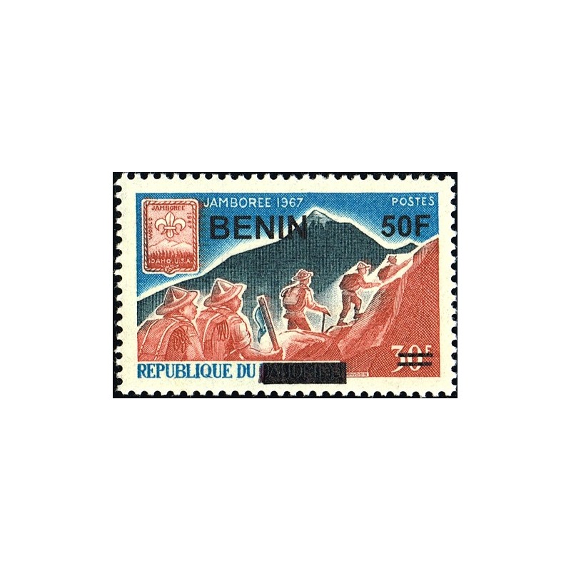 Bénin 2009 - Mi 1572 - surcharge locale 50 f - Scouts - jamborée d'Idaho (Etats-Unis) ** - cote 50 €