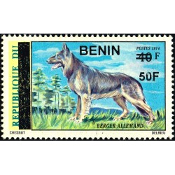 Bénin 2009 - Mi 1580 - surcharge locale 50 f - Chien berger allemand ** - cote 70 €