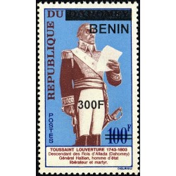 Bénin 2009 - Mi 1583 - surcharge locale 300 f - Général Toussaint Louverture ** - cote 30 €