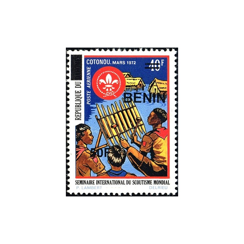 Bénin 2009 - Mi 1597 - surcharge locale 50 f - scoutisme - musique (marimba) ** - cote 50 €
