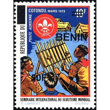 Bénin 2009 - Mi 1597 - surcharge locale 50 f - scoutisme - musique (marimba) ** - cote 50 €