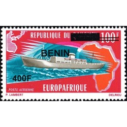 Bénin 2009 - Mi 1613 - surcharge locale 400 f - Navire de crisière - Europafrique ** - cote 40 €