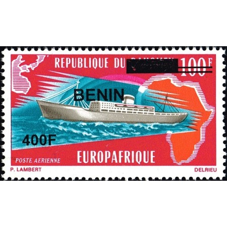 Bénin 2009 - Mi 1613 - surcharge locale 400 f - Navire de crisière - Europafrique ** - cote 40 €
